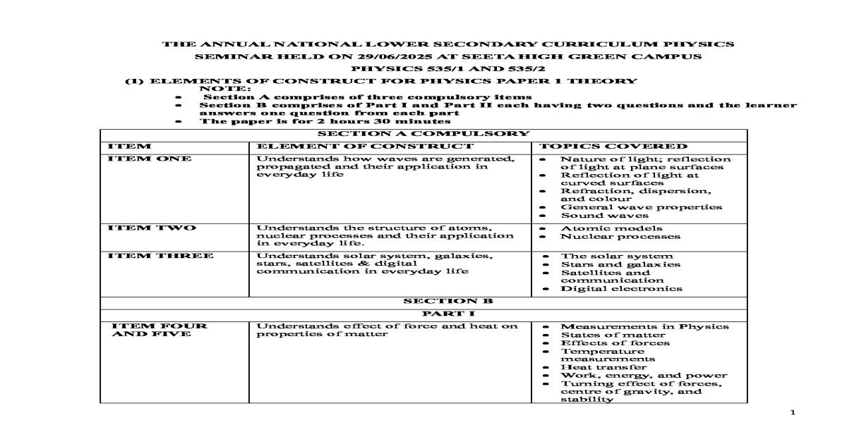 Physics s4 seminar questions