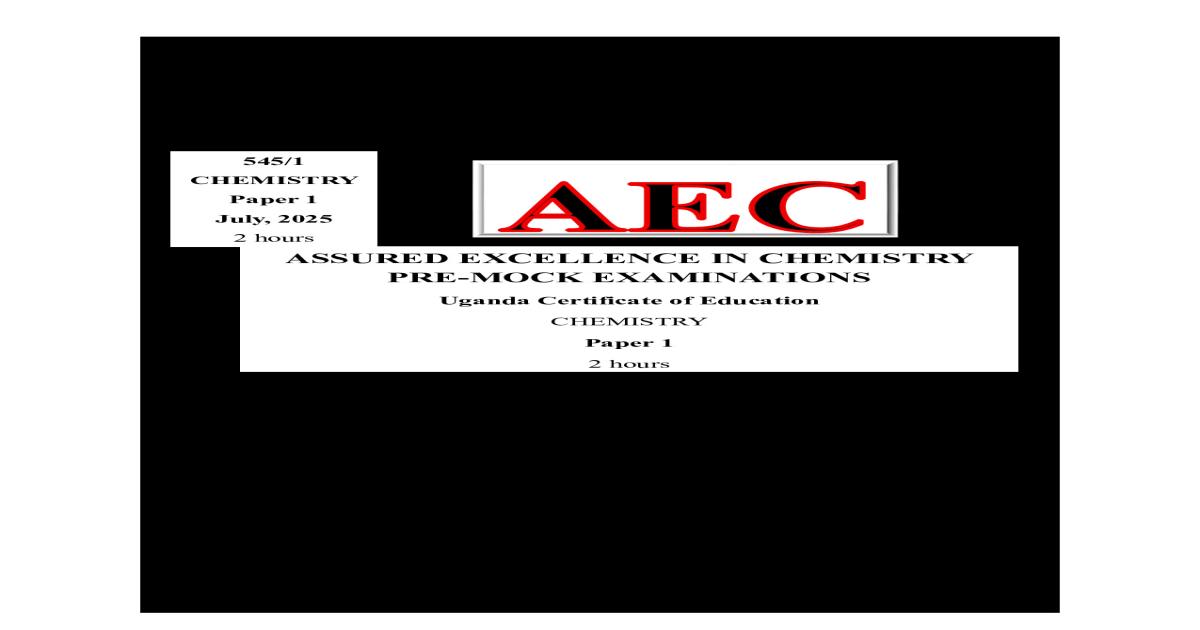 AEC Pre-Mock Chemistry Paper 1 2025