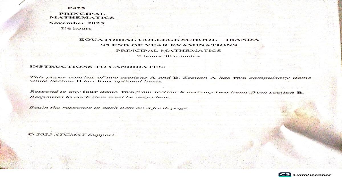 mathematics _s5-end of year 2025