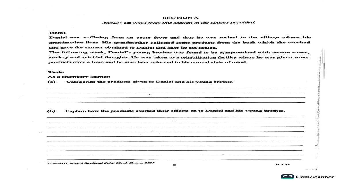 ASHU Mock Chemistry Paper 1 2025