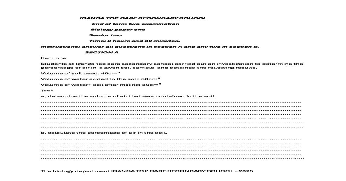 S.2 Biology 1  End of term two Examination .pdf