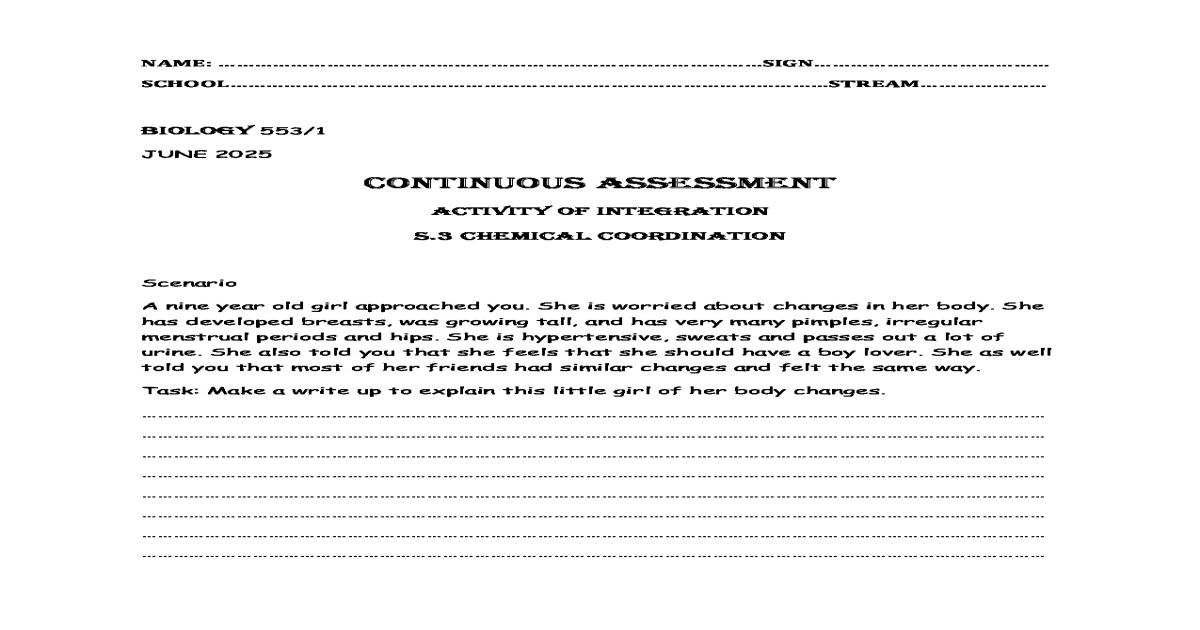 S.3 CHEMICAL COORDINATION
