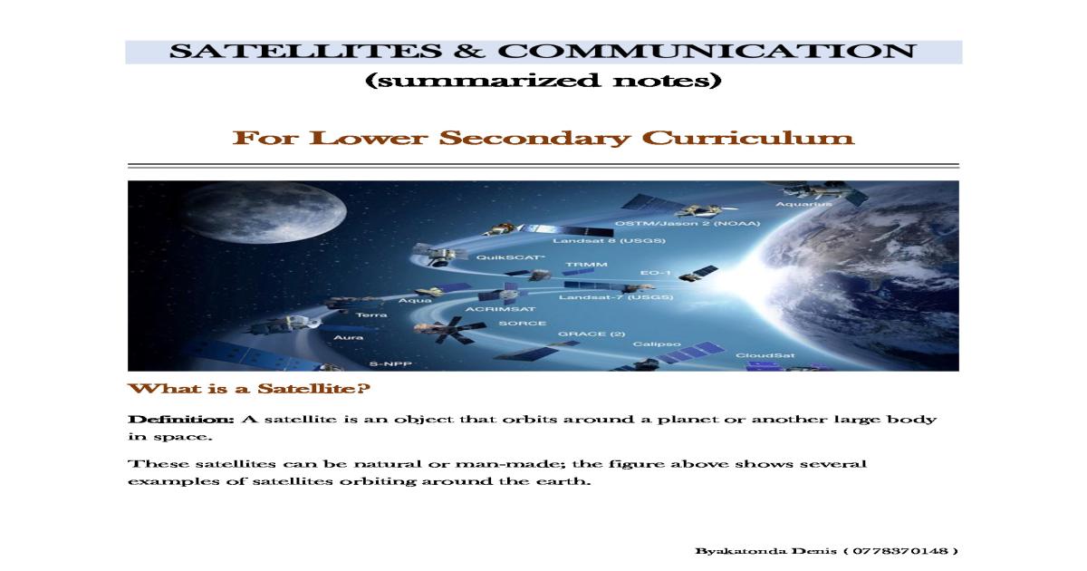 Physics s4 notes space physics