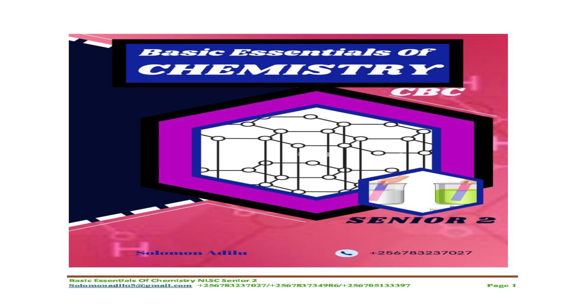 Basic Essentials of Chemistry - Book 2