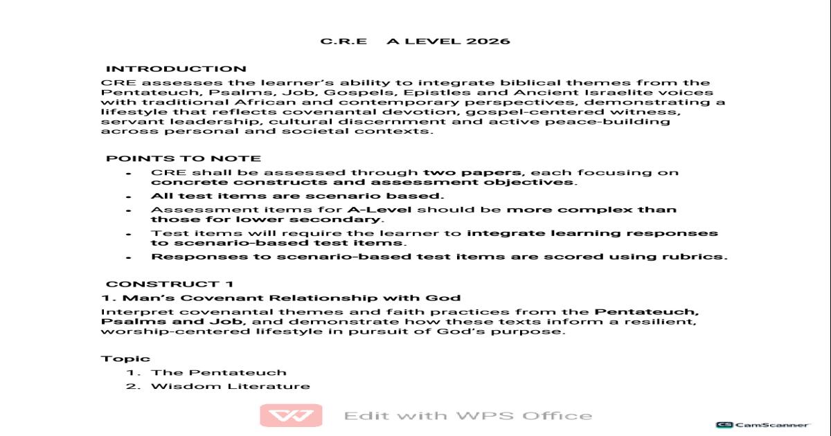 A-Level Divinity Notes: Elements of Construct (S5-S6 UNEB 2026)