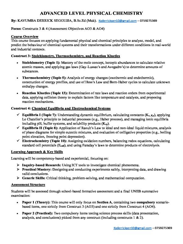 S5 Physical Chemistry Orientation Notes - 2026