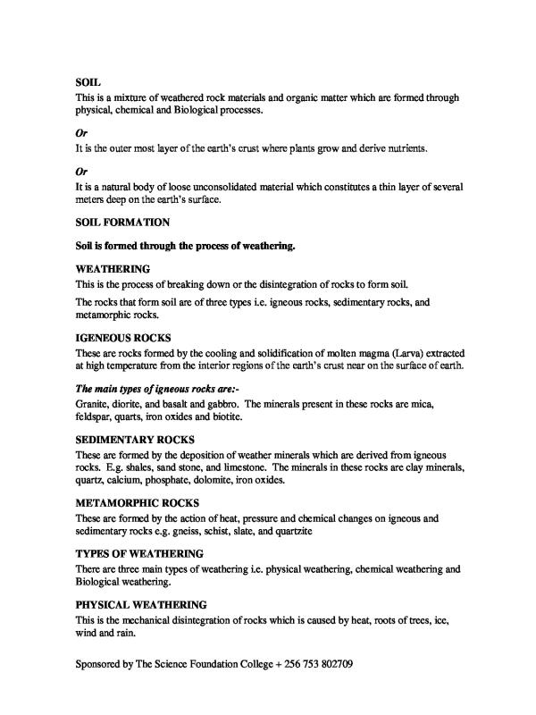 Agriculture Notes