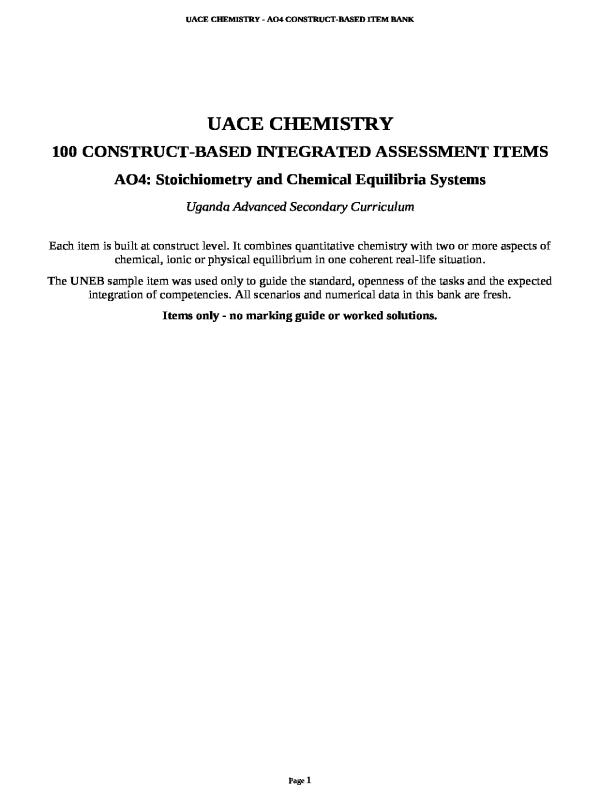 A-Level CBC Chemistry: 4 Constructive Questions