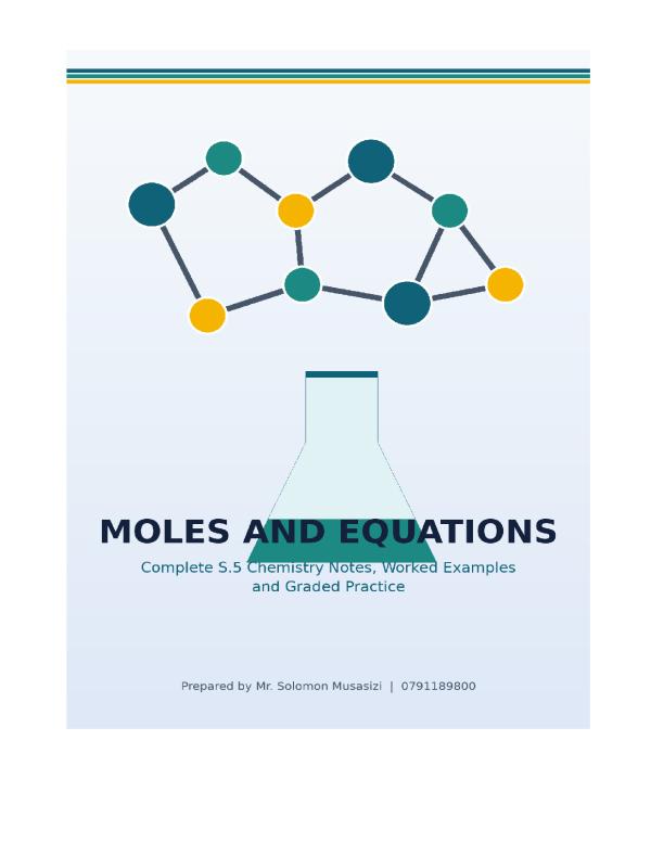 A-Level Chemistry Notes: Moles and Equations