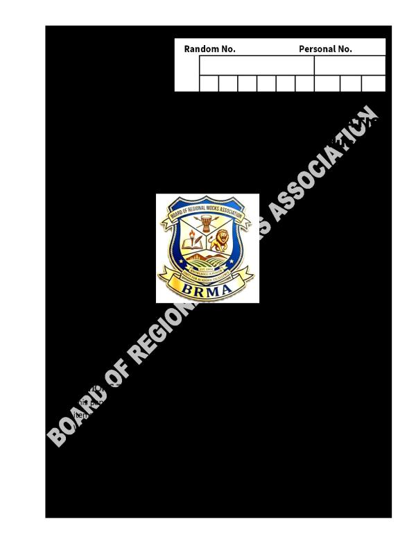 BRMA S6 Chemistry Paper 1 Examination