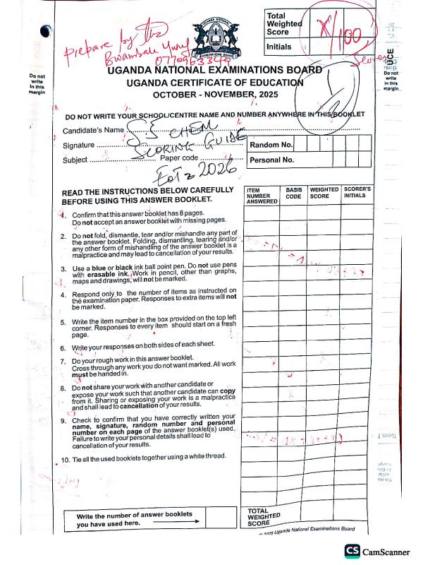 Proposed guide to chemistry practical items _Alevel