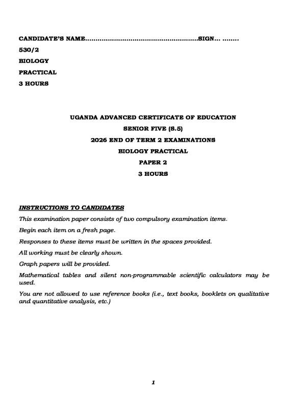 Biology cbc practical sample paper