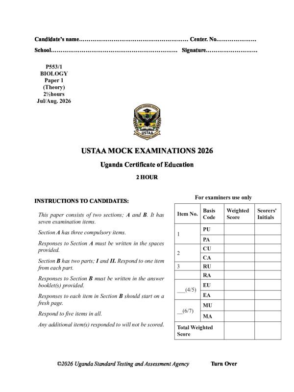 USTAA BIO SENIOR 4 MOCK