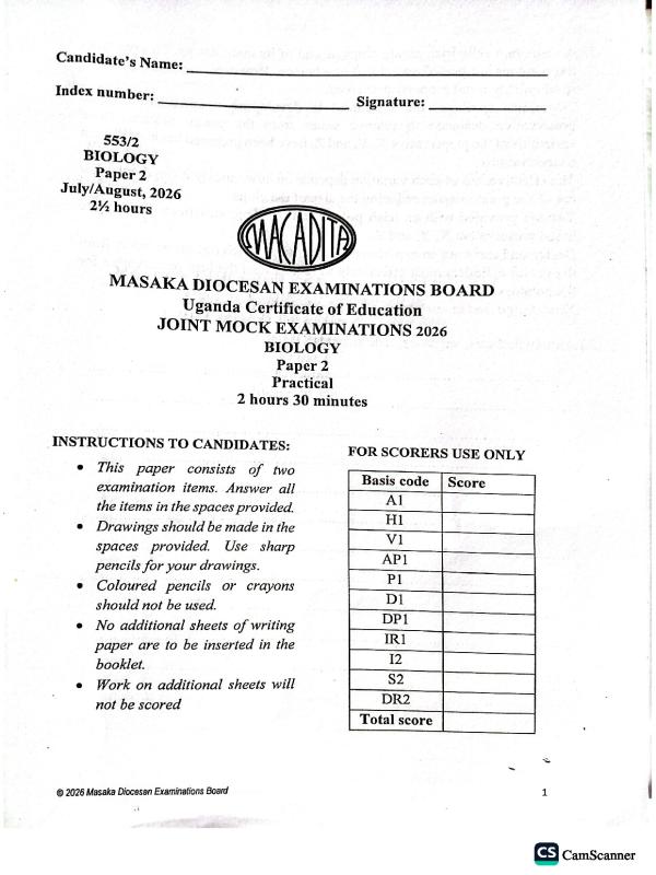 Macadita UCE Mock Examination Paper 2