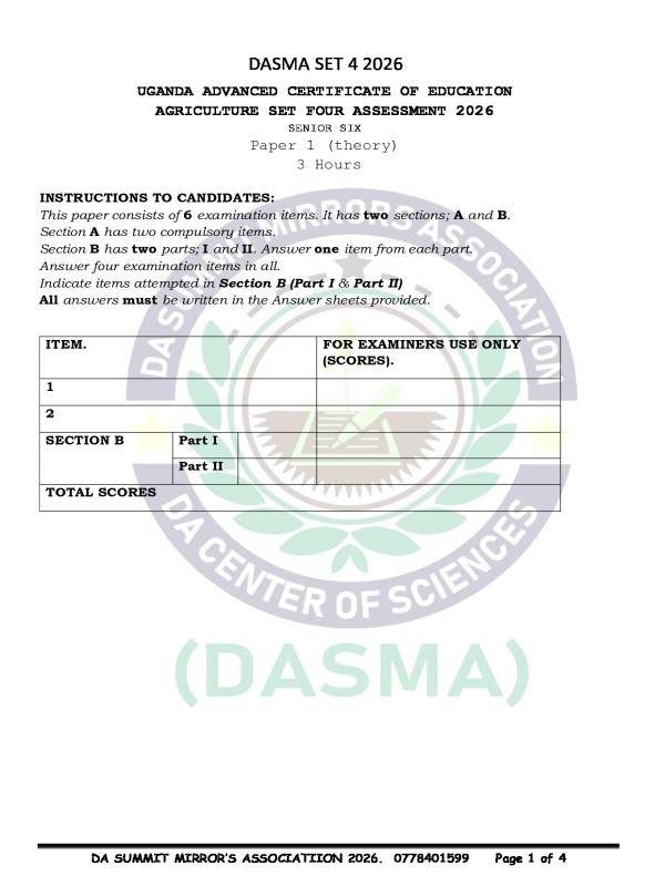 Agriculture Practice Set 4 Dasma