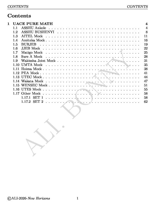 UACE Mathematics Mock Examination Papers Collection 2026