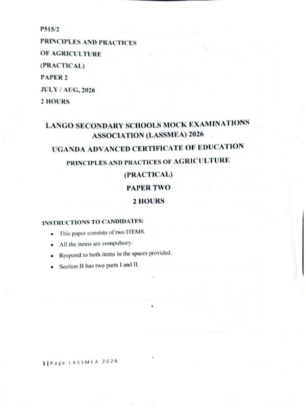Lango Mock UACE Paper Two (2026)