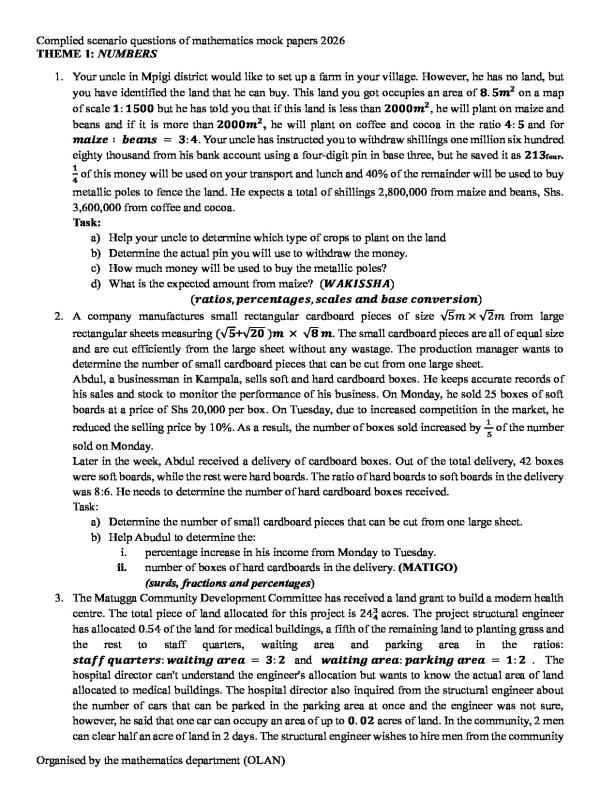 S4 Mathematics Mock Collections 2026
