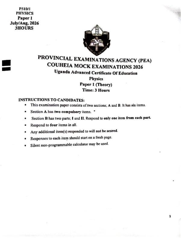 PEA MOCKS 2026( UACE)