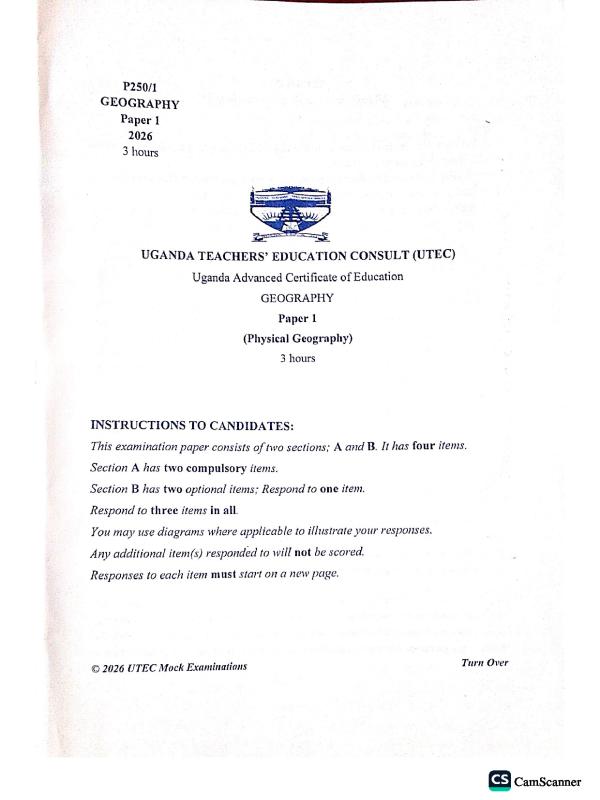 S.6 geog 1 UTEC 2026
