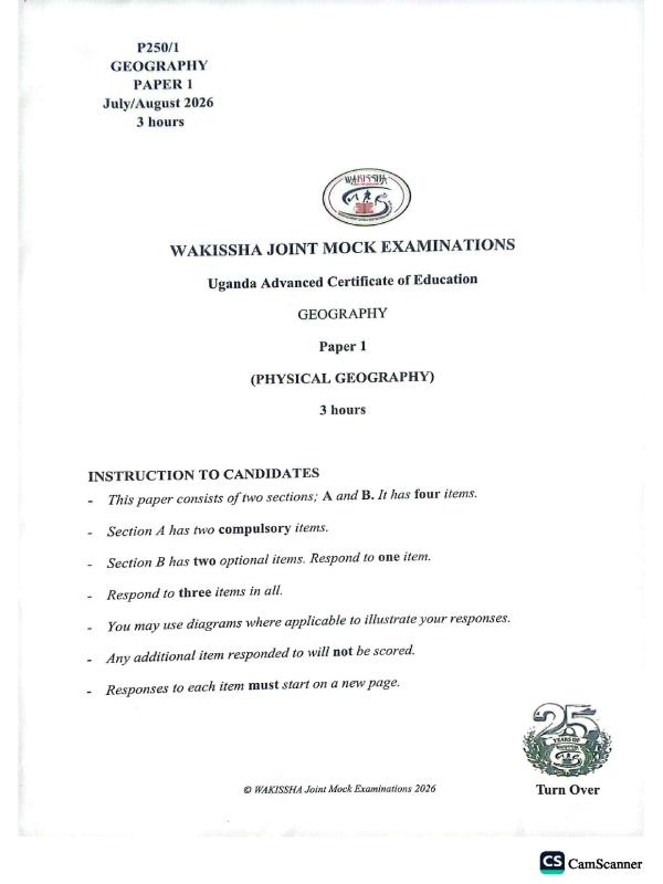 S6 wakissha geog p1 2026