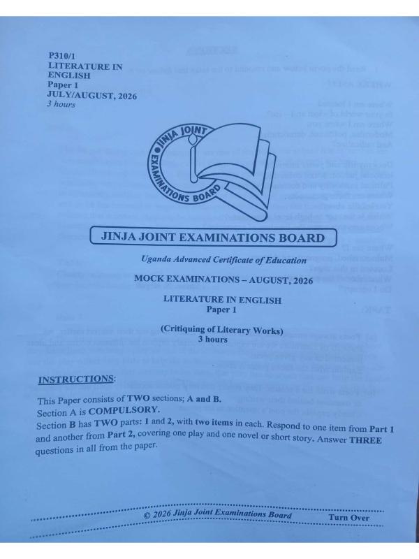 S6 Literature 1 in English jjeb Mock Exams 2026