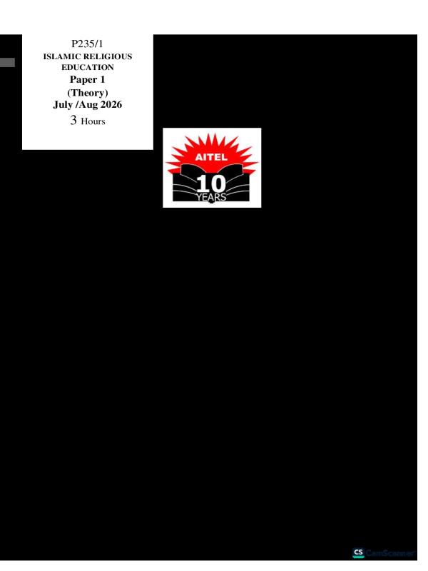 AITEL Senior 5 End of Term II Islamic Religious Education (IRE) Exam Paper