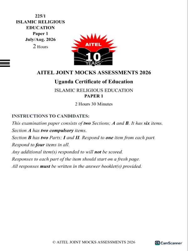 UCE Chinese Language Mock Examination Papers 2026