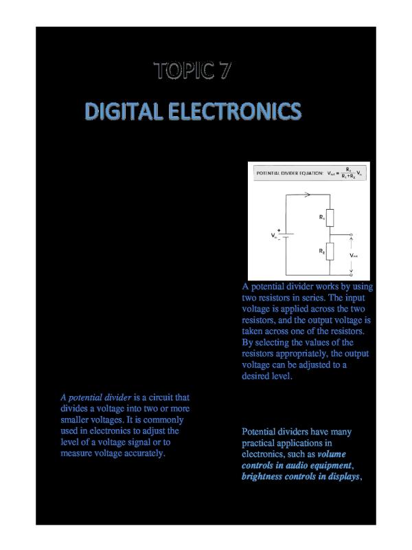 Topic 7: Digital Electronics - Revision Notes & Study Guide