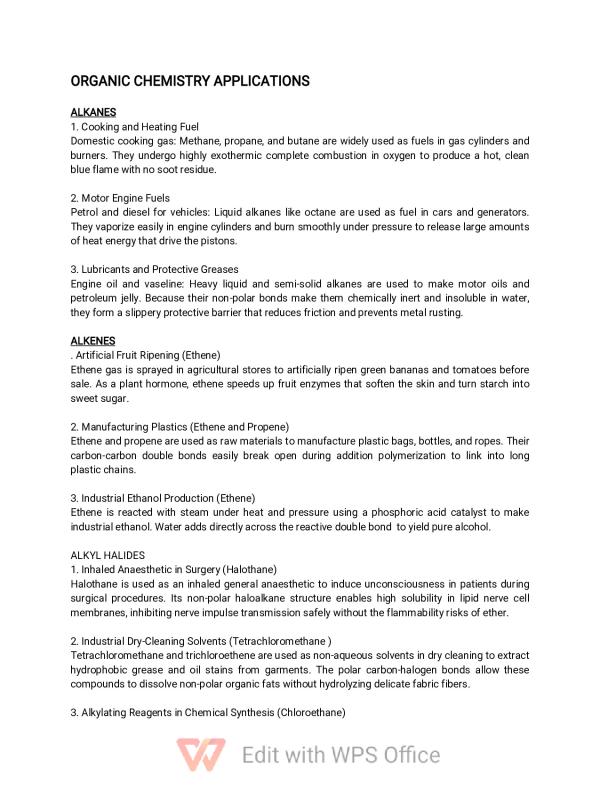 CBC Organic Chemistry Applications - Downloadable Educational Resource