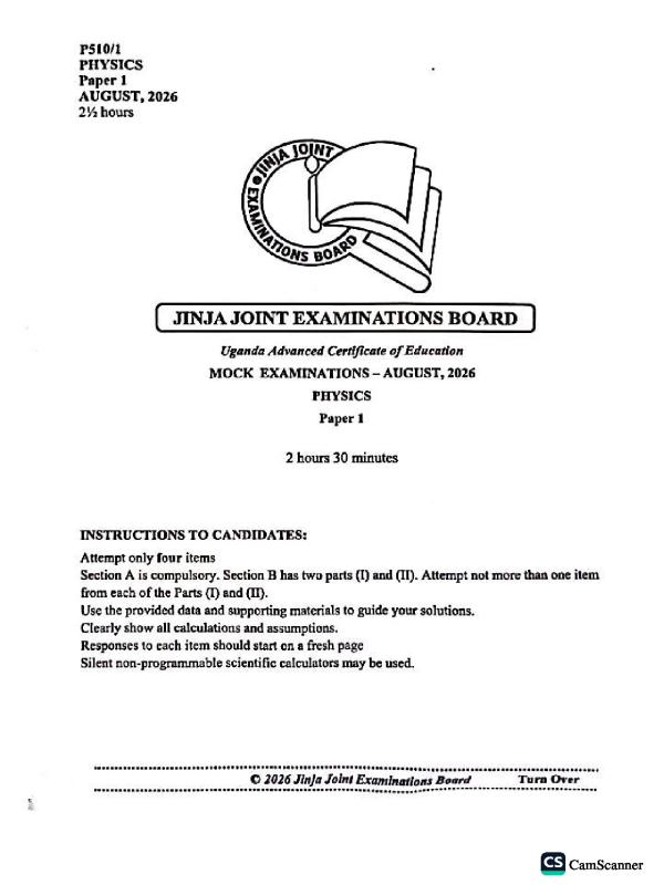 JJEEB Advanced Level Physics Mock 2026