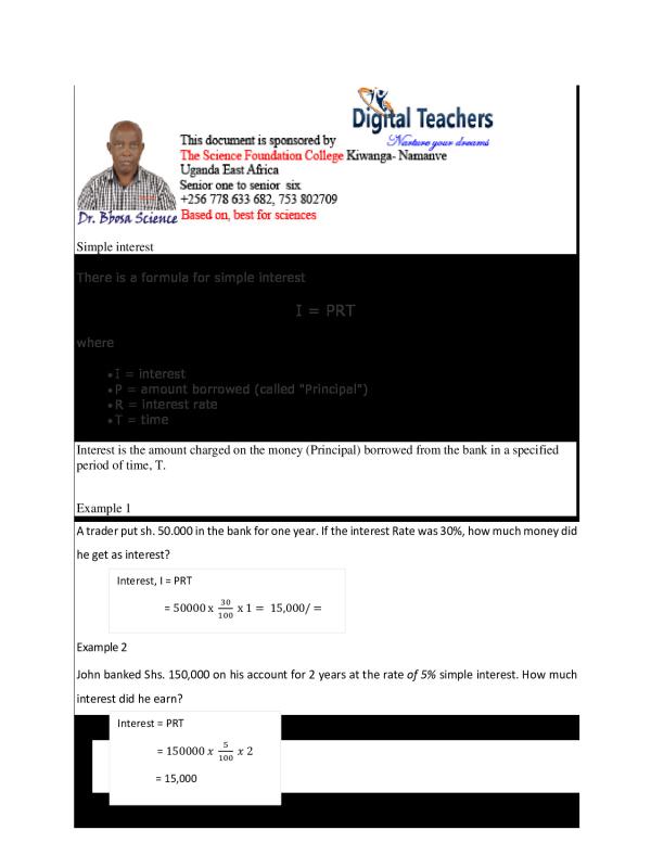 Understanding Simple Interest: A Foundational Concept for Mathematics