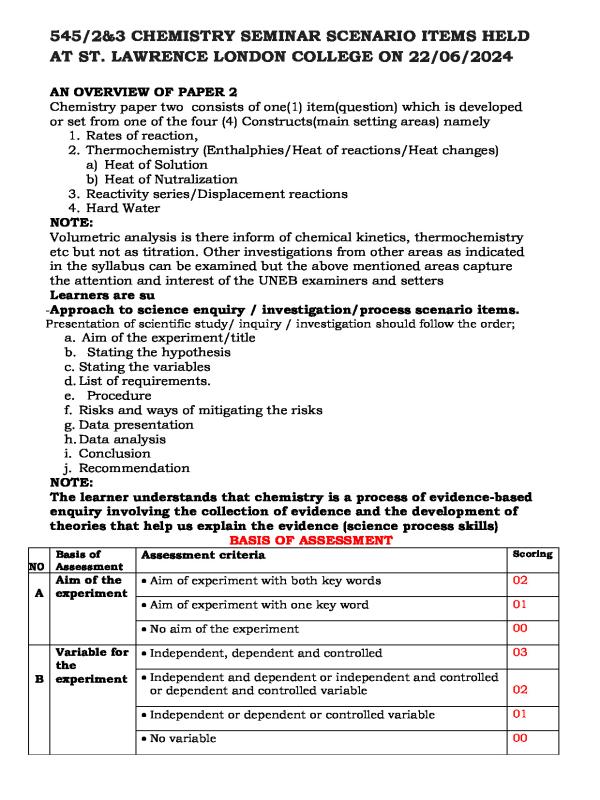 S4 Chemistry Practical Handout