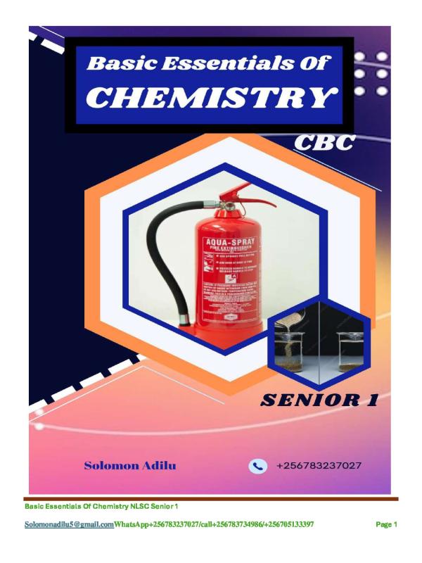 Senior one chemistry notes