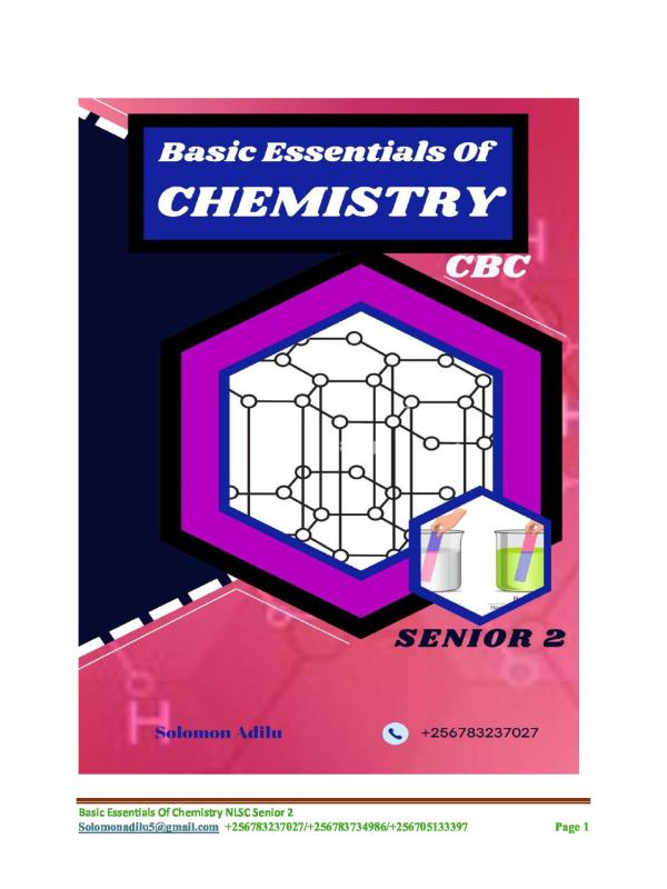 Senior two chemistry notes cbc context