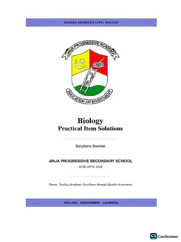 UNEB S1-S6 Biology Practical Paper Two Items and guide - Downloadable Notes & Resources