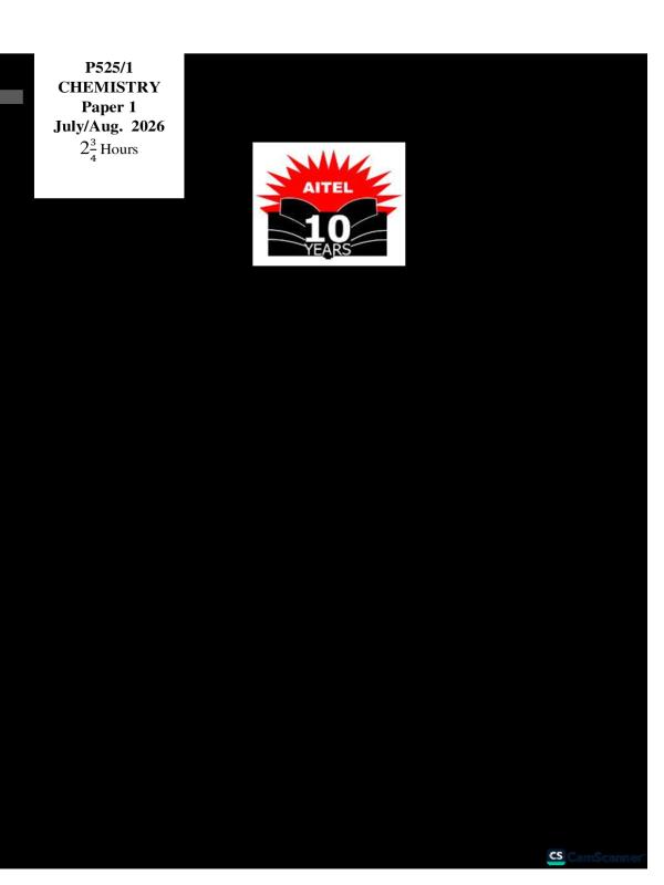 AITEL Senior 5 Chemistry End of Term II Examination 2026