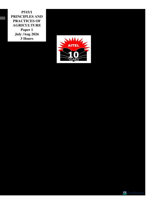 AITEL Senior 5 Agriculture End of Term II Examination 2026