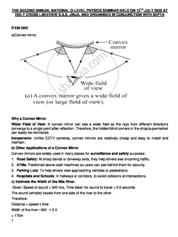 UNEB UCE Physics Past Paper Solutions (2006)