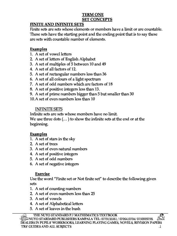 P.7 Mathematics Textbook | Uganda Primary 7 Curriculum