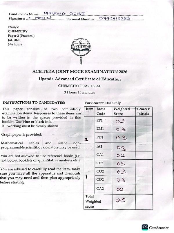 Aceiteka Joint Mock A-Level Chemistry Practical Guide 2026