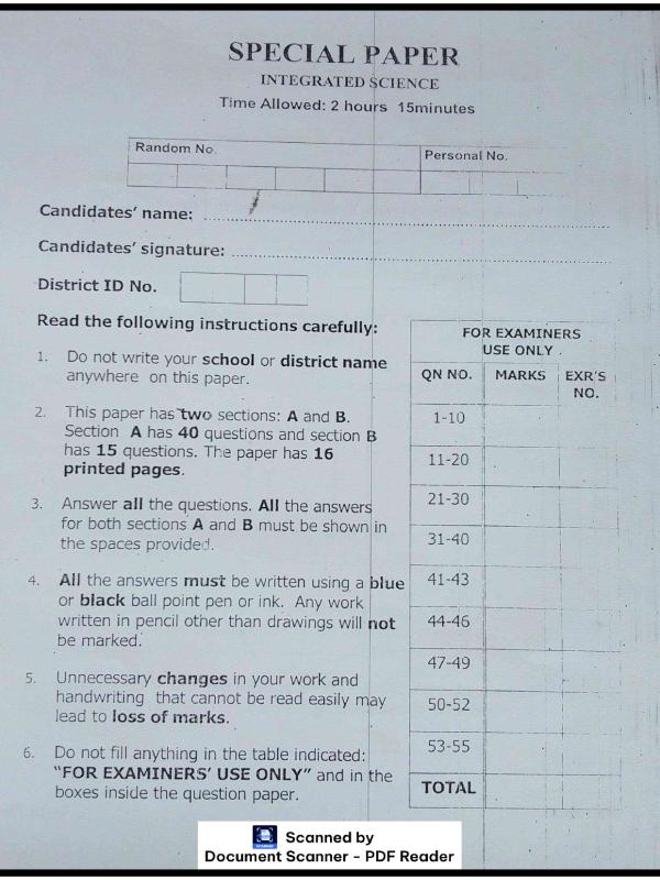 Science special Paper