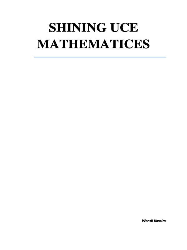 S.4 Mathematics Shining UCE Revised Notes