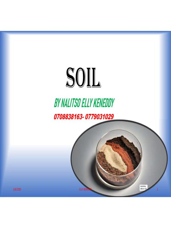 S.2 Notes: Physical and Chemical Properties of Soil (CBC)