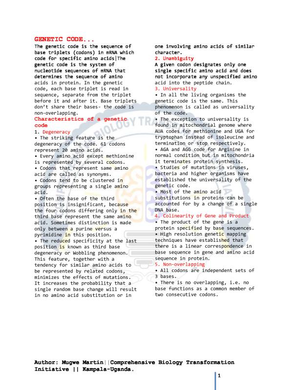 MUTATION abstract Concepts  ADVANCED LEVEL