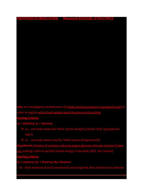 JJEB Biology Paper 3 (2026) Scoring Guide