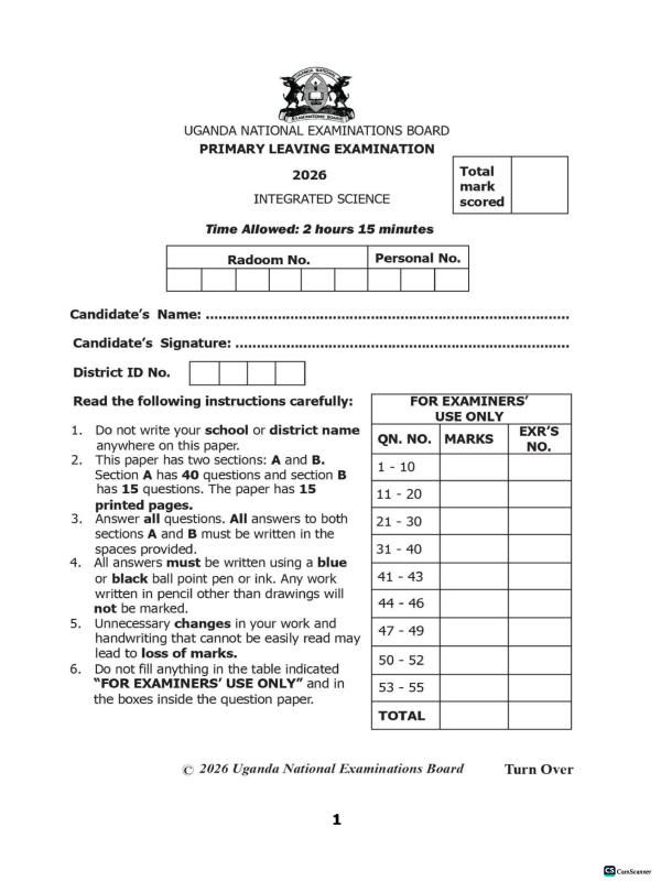 Primary Science Trial Exam Paper - Set 3 (2026)
