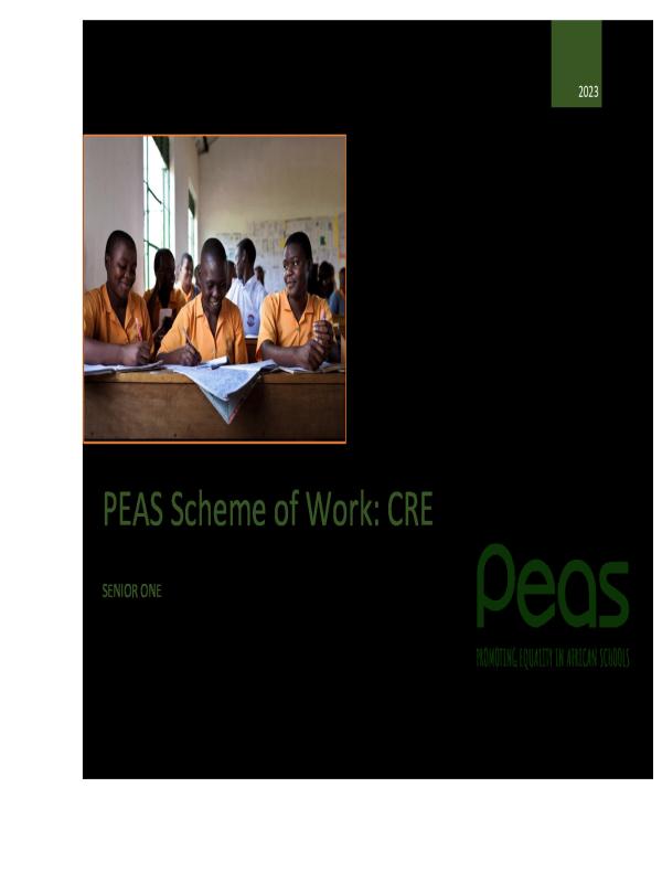 SENIOR ONE CRE SCHEME OF WORK