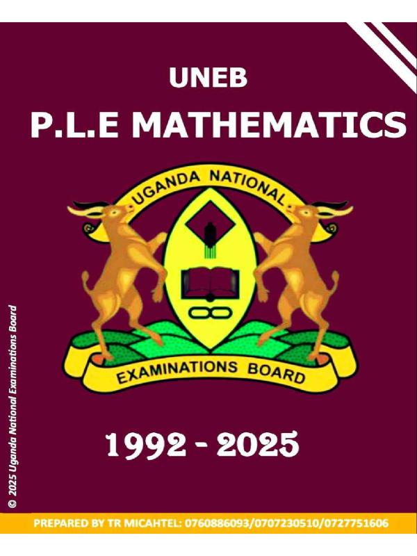 UNEB PLE Mathematics Question Bank (2016-2025)