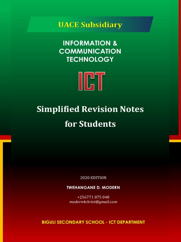 UACE Subsidiary Information and Computer Technology (ICT) Revision Book